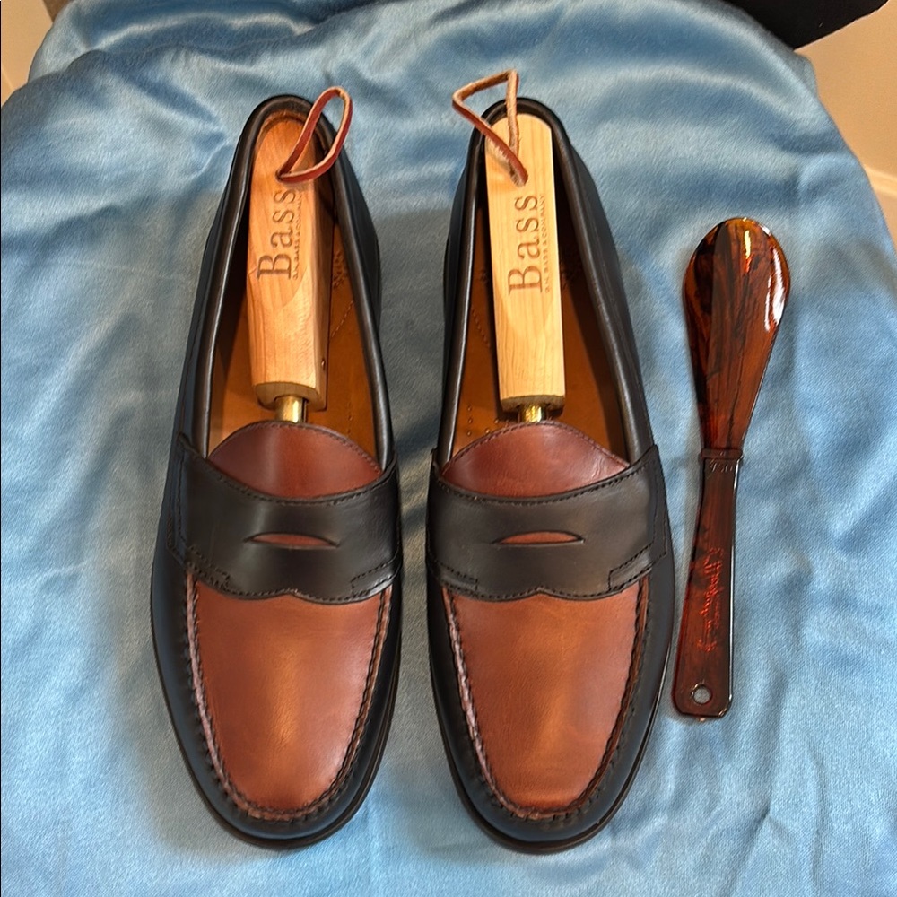 Bass Men's Black and Brown Loafers